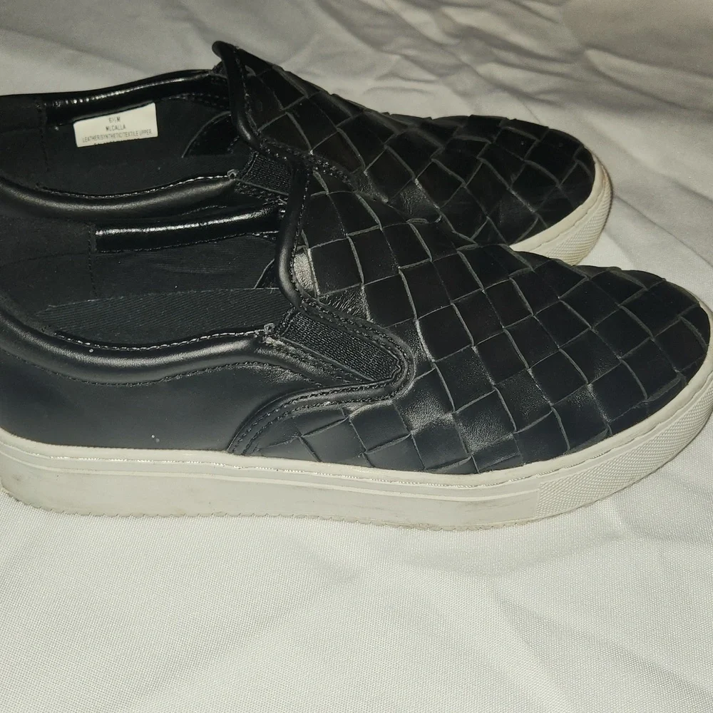 Mark Fisher Black Woven Slip-On Sneakers
